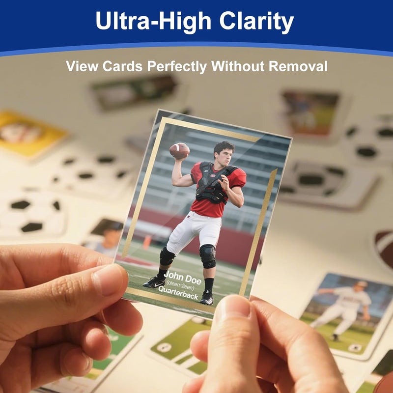WITHYU 400 Pcs Soft Trading Card Sleeves, Top Loading Penny Card Sleeves for Standard Cards 2.5" X 3.5"，Ultra-Clear Card Protector for Game Cards, Baseball,Sports Cards,Mini Photos - Image 4